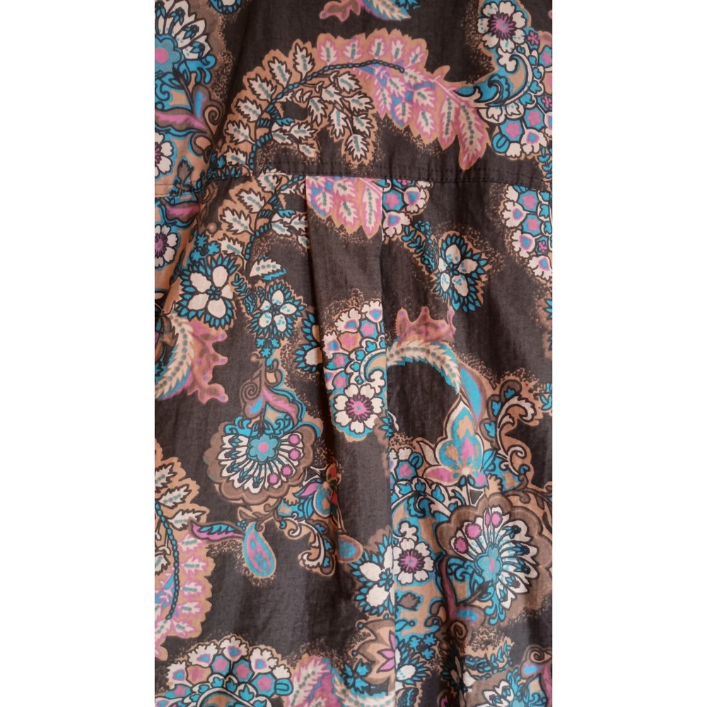 Free People We The Free Poolside‎ Printed Boyfriend Button Down Paisley Top Sz M - Picture 10 of 14